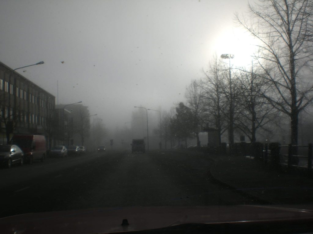 Vammalan (Sastamala) keskusta sumuinen iltapäivä